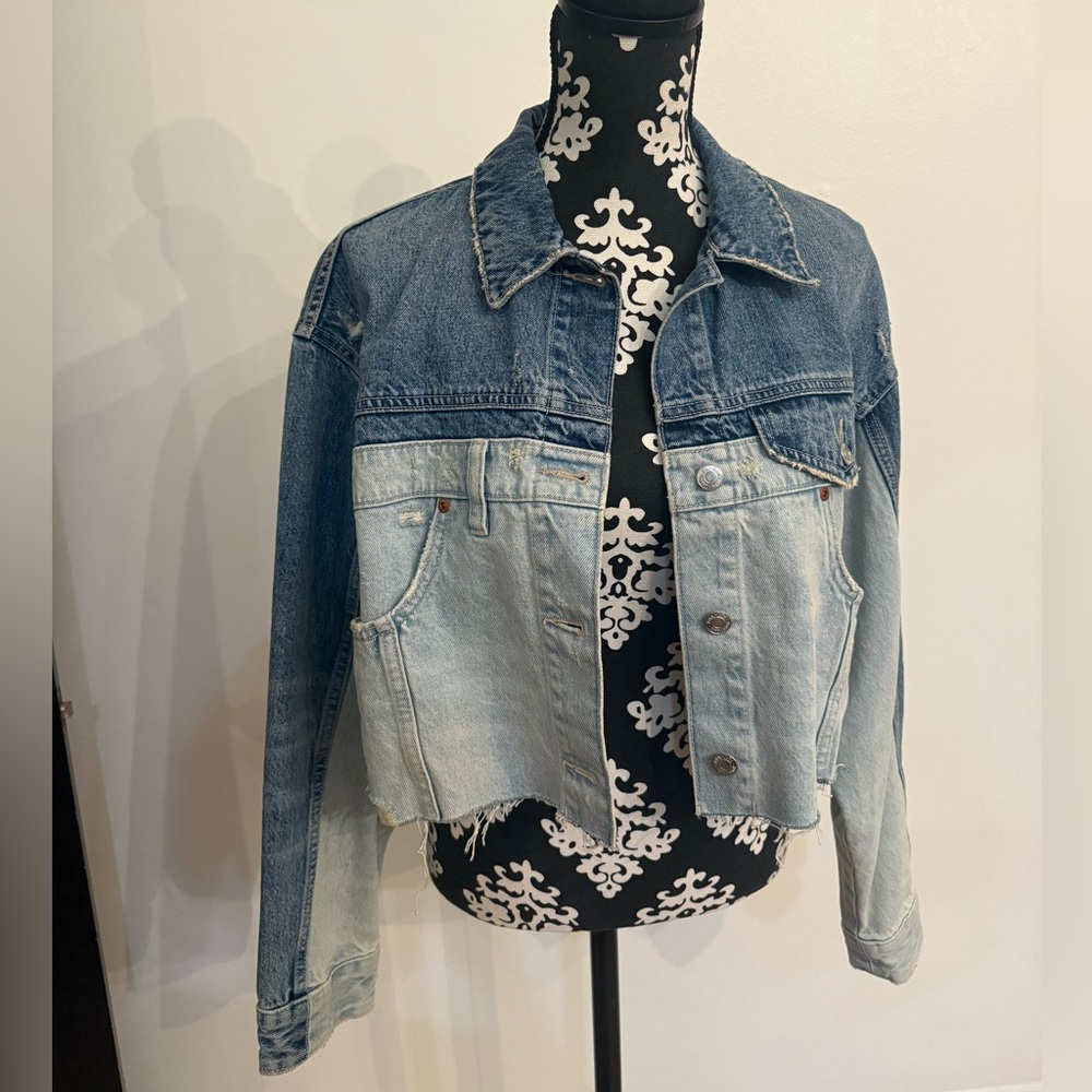 ZARA Two-Tone Denim Jacket